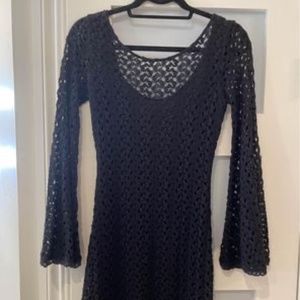 Soft Crochet Bohemian dress (Black)